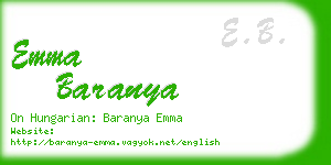 emma baranya business card